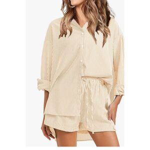 ☀️ EXLURA Mustard Yellow Striped 2-Piece Set - Size Small ☀️